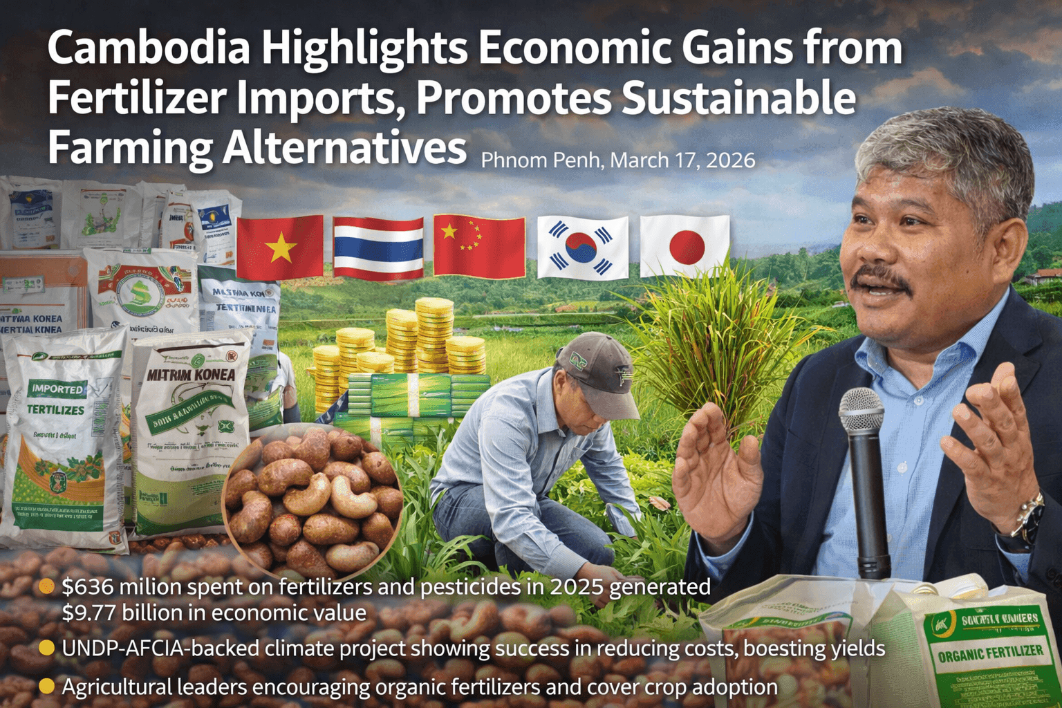 Cambodia Highlights Economic Gains from Fertilizer Imports, Promotes Sustainable Farming Alternatives