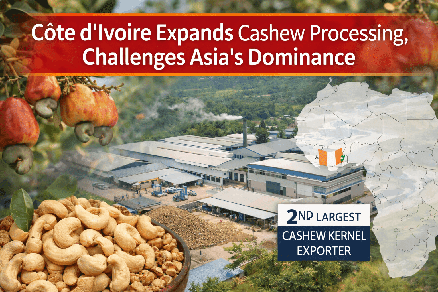 Côte d’Ivoire Expands Cashew Processing, Challenges Asia’s Dominance