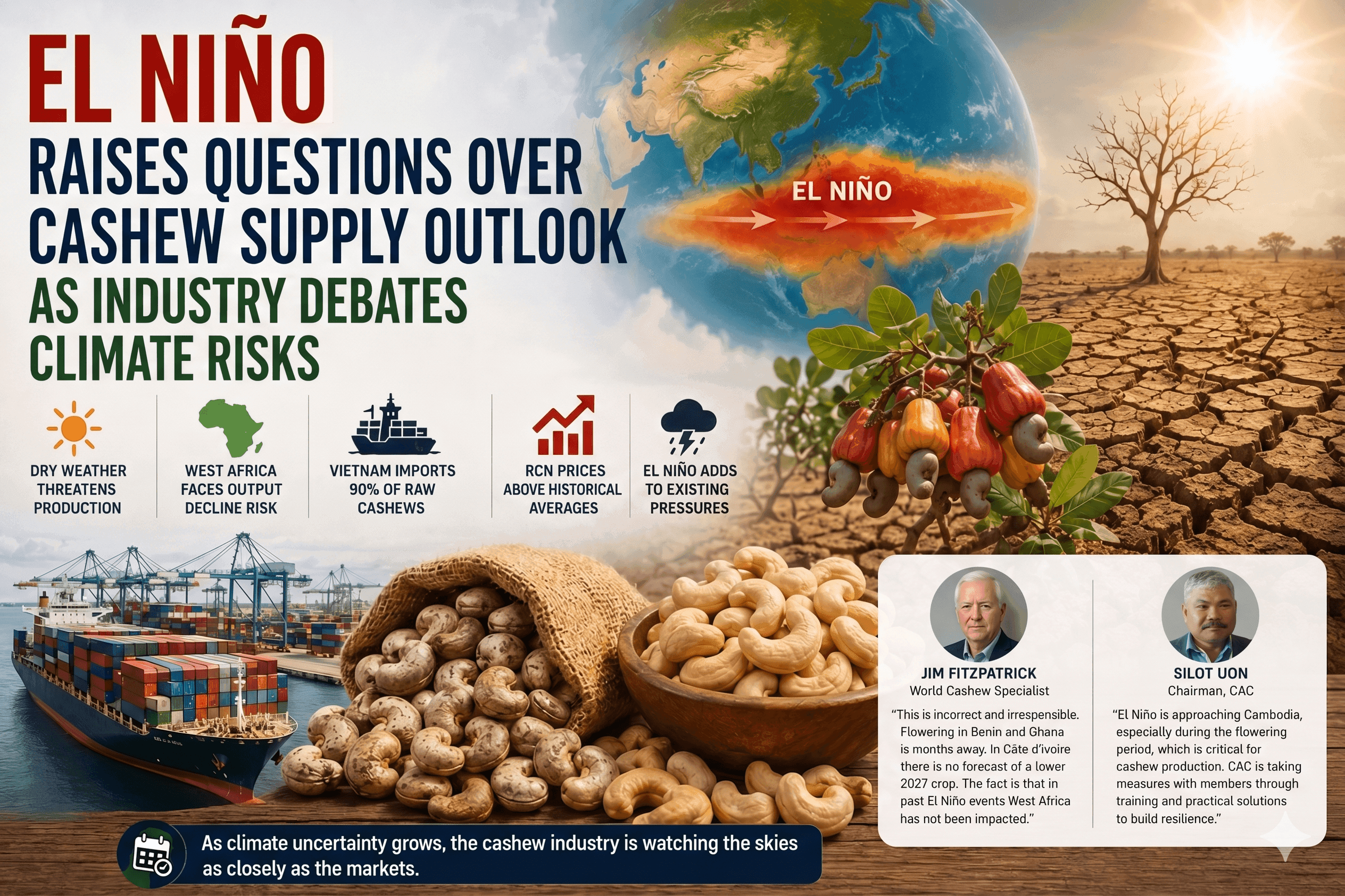 El Niño Raises Questions Over Cashew Supply Outlook as Industry Debates Climate Risks