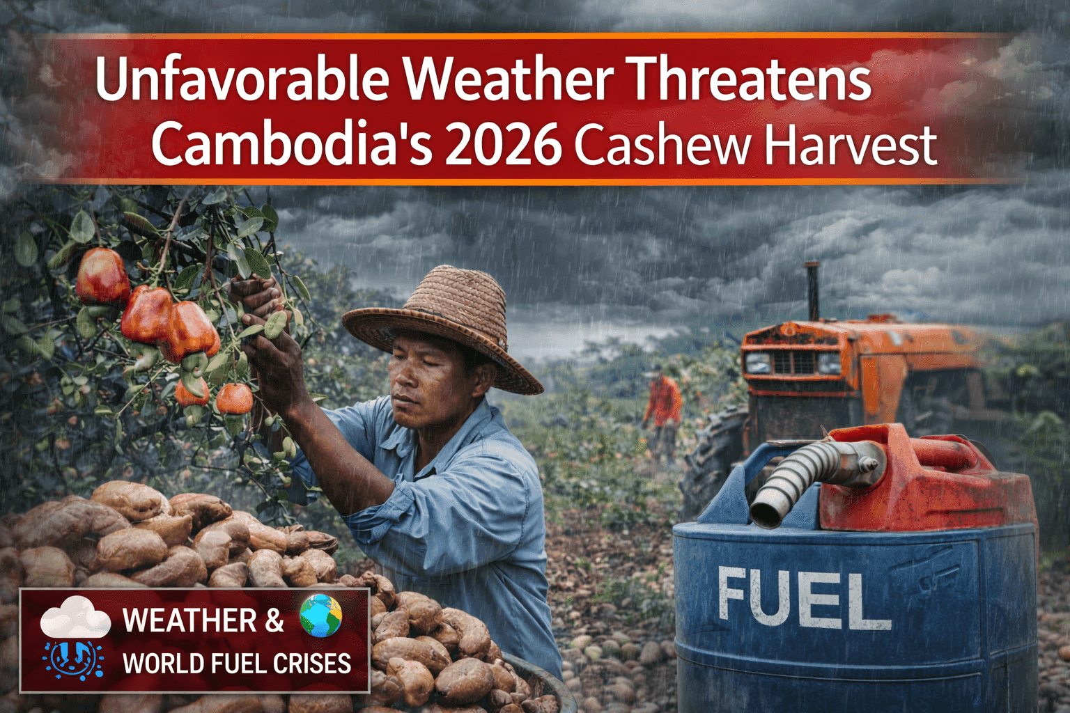 Unfavorable Weather Threatens Cambodia’s 2026 Cashew Harvest