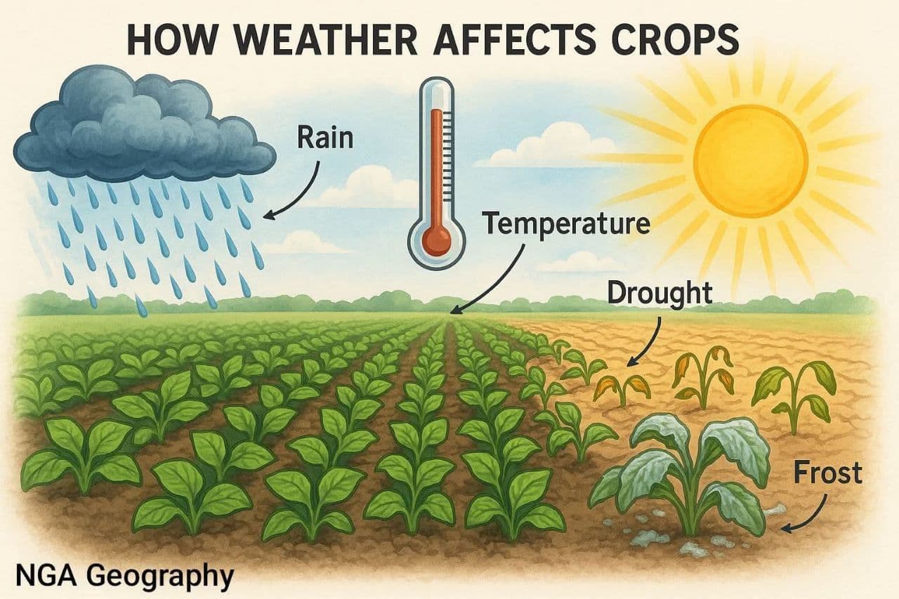 Weather significantly affects crop growth and yield